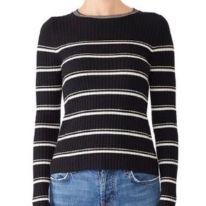 Black striped pullover sweater- Rebecca Taylor